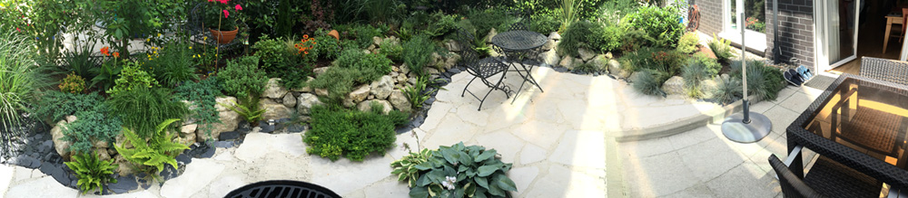 Garten Steinboden Panorama Bild